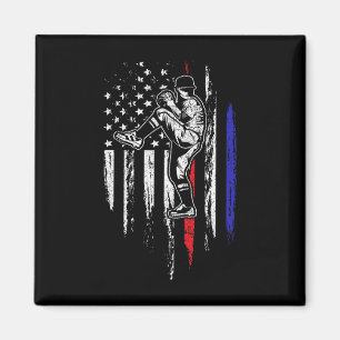 Baseball-Amerikanische-Flagge-Pitcher-USA-Pitching Magnet