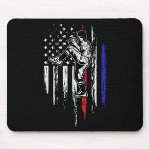 Baseball-Amerikanische-Flagge-Pitcher-USA-Werfen-4 Mousepad