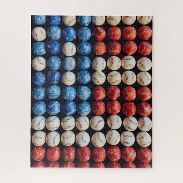 Baseball-Amerikanische Flagge Puzzle (Vertikal)