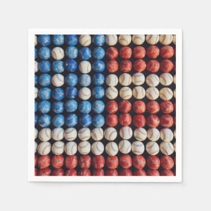 Baseball-Amerikanische Flagge Serviette