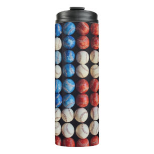 Baseball-Amerikanische Flagge Thermosbecher
