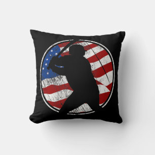 Baseball-Amerikanische Flagge - Vintages Baseball Kissen