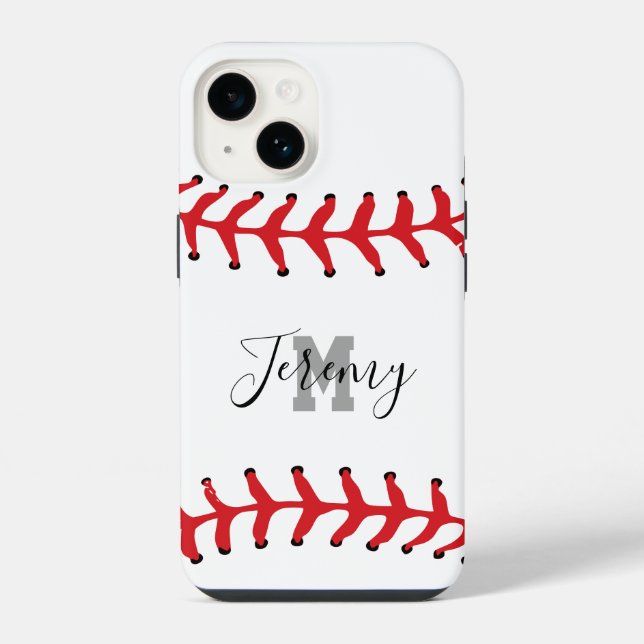 Baseball Anfangsbuchstabe & Name iPhone Hülle (Rückseite)