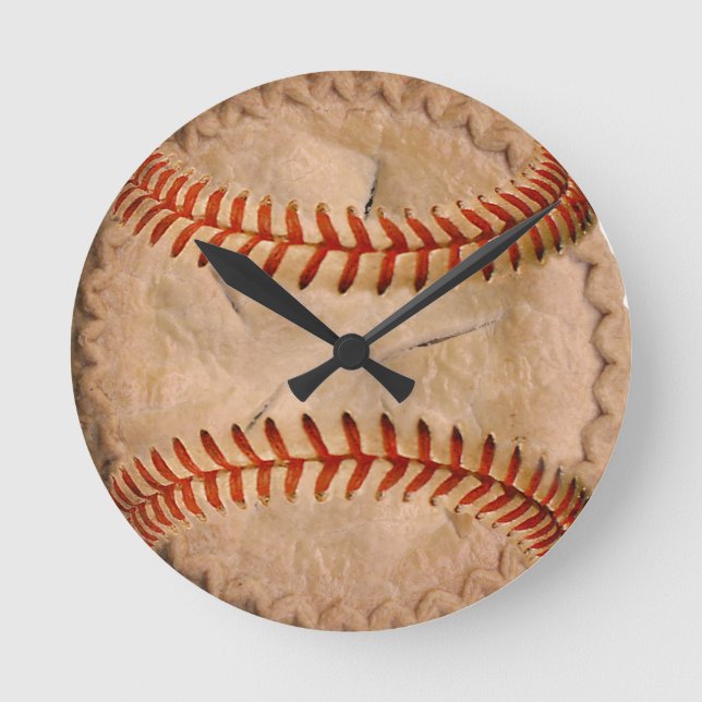 Baseball Apple Pie Runde Wanduhr (Vorderseite)