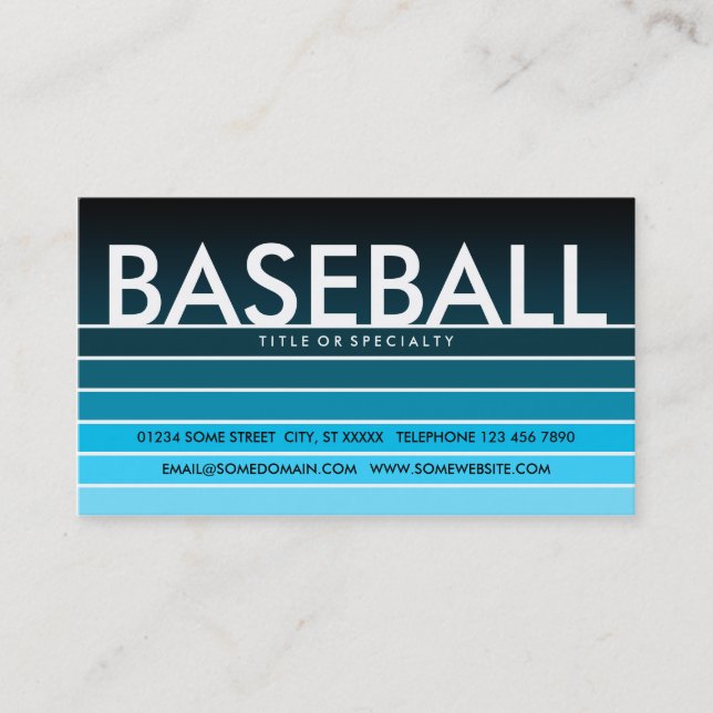 BASEBALL aqua swatch Visitenkarte (Vorderseite)