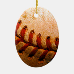 Baseball Art Keramik Ornament