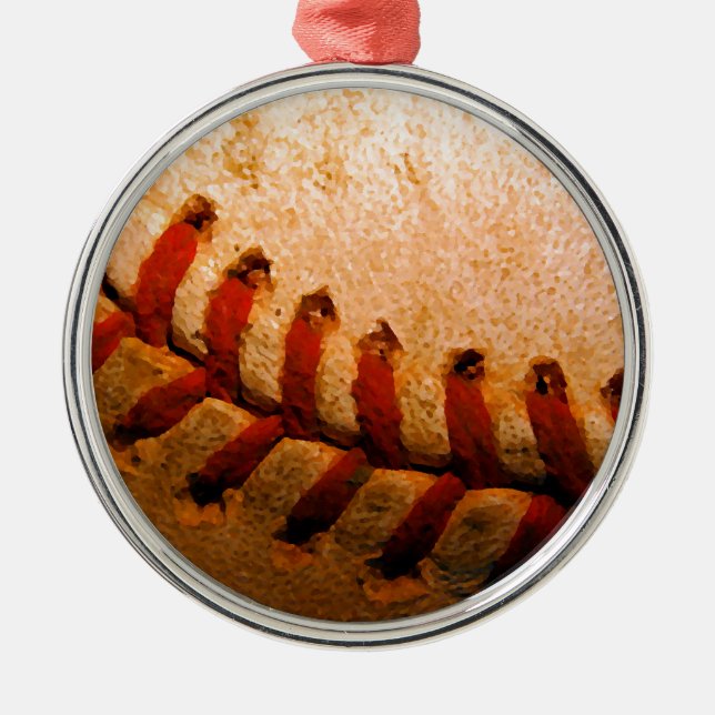 Baseball Art Ornament Aus Metall (Vorne)