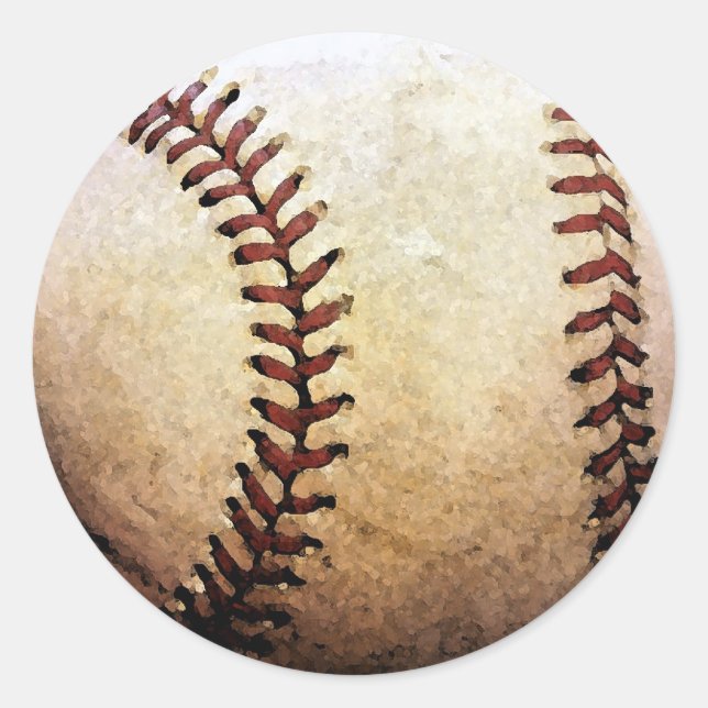 Baseball Artwork Runder Aufkleber (Vorderseite)
