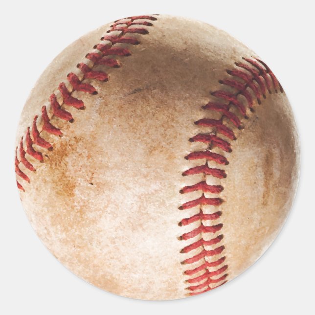 Baseball Artwork Vintag Runder Aufkleber (Vorderseite)