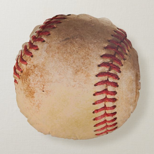 Baseball Artwork Vintag Rundes Kissen (Vorderseite)