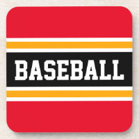 BASEBALL Athletic Red White Yellow Black Stripes