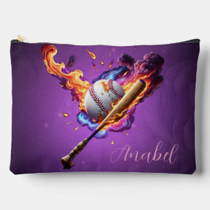 Baseball auf Feuer. Zubehörtasche