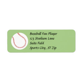 Baseball auf Green Address Labels