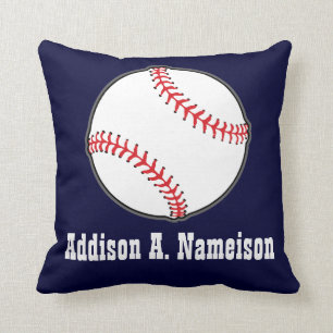 Baseball auf Navy Blau Name Sports Room Jungen  Kissen