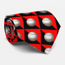 Baseball auf Red und Black Necktie