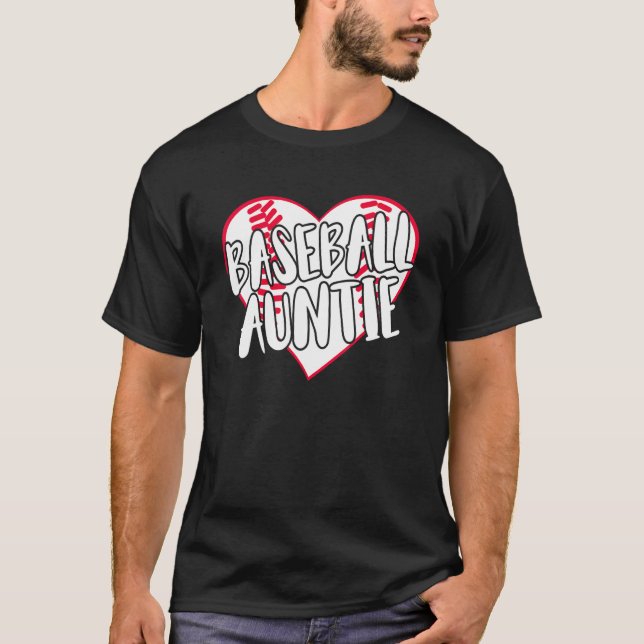 Baseball Auntie Heart 1 T-Shirt (Vorderseite)