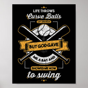 Baseball außer Gott gab Christliches Geschenk Poster