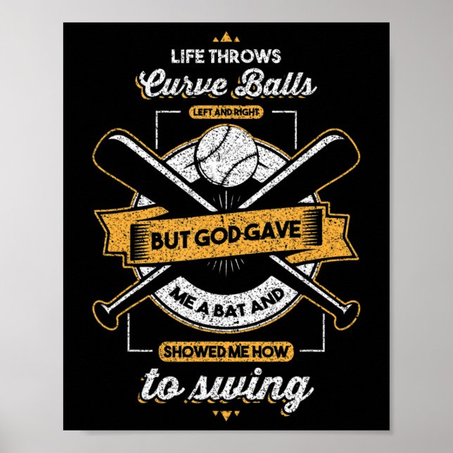 Baseball außer Gott gab Christliches Geschenk Poster (Vorne)