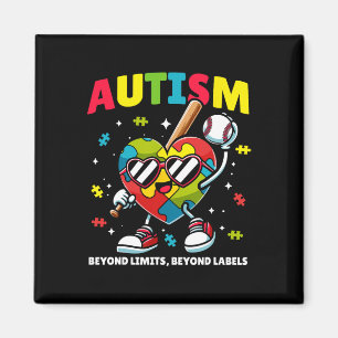 Baseball Autismus Bewusstsein Farbenfrohe Puzzle H Magnet