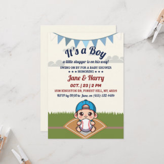 Baseball Baby Boy Dusche Einladung Kleines Gepäck