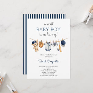 Baseball-Baby-Party-Einladung für Jungen Einladung