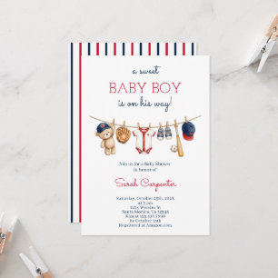 Baseball-Baby-Party-Einladung für Jungen Einladung