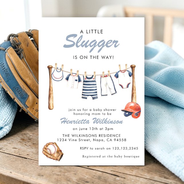 Baseball Baby Shower Invitation - A Little Slugger Einladung (Von Creator hochgeladen)