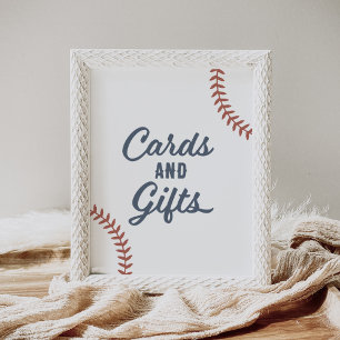Baseball-Baby-Shower-Karten und Geschenke Schild
