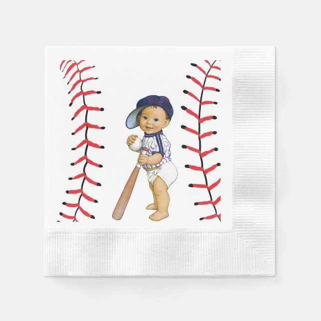 Baseball Baby Showpapier Napkins Serviette (Vorderseite)