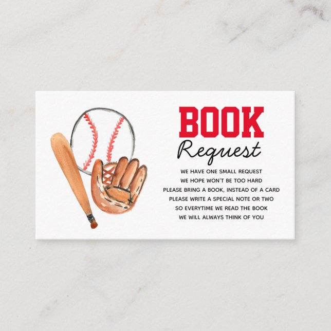 Baseball Babyduschbuch für Babyschale Begleitkarte (Vorderseite)