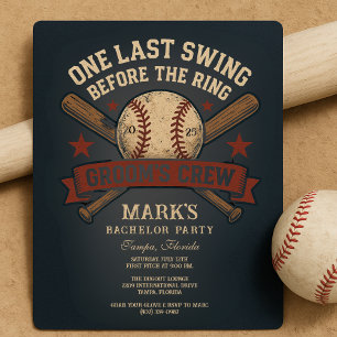 Baseball Bachelor Party Einladung