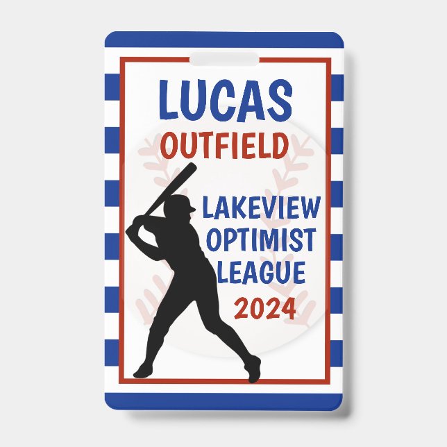 Baseball Bag Tag Ausweis (Vorderseite)