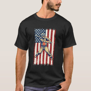 Baseball Ball 4. Juli American Flag Baseba T-Shirt