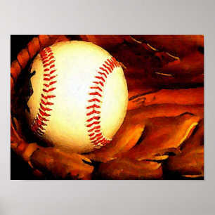 Baseball-Ball-Artwork-Poster Poster