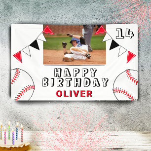 Baseball Ball Bunting-Flaggen Foto Geburtstagsfeie Banner