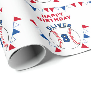 Baseball Ball Bunting-Flaggen Kinder Geburtstag  Geschenkpapier