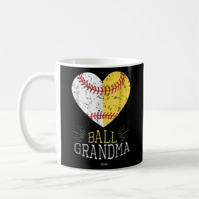 Baseball Ball Grandma Softball Mothers Day Kaffeetasse (Links)
