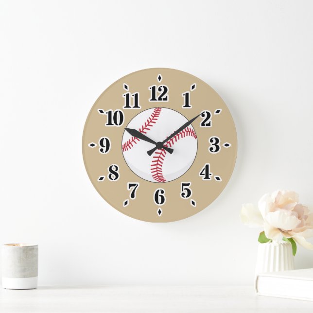 Baseball Ball Große Wanduhr (Zuhause)