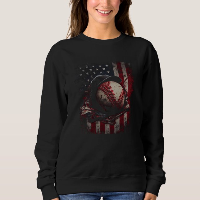 Baseball Ball Hat US Flag Graphic Tees Men Women B (Vorderseite)