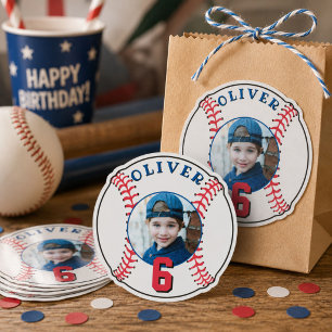 Baseball Ball Kinder Geburtstagsfoto Aufkleber