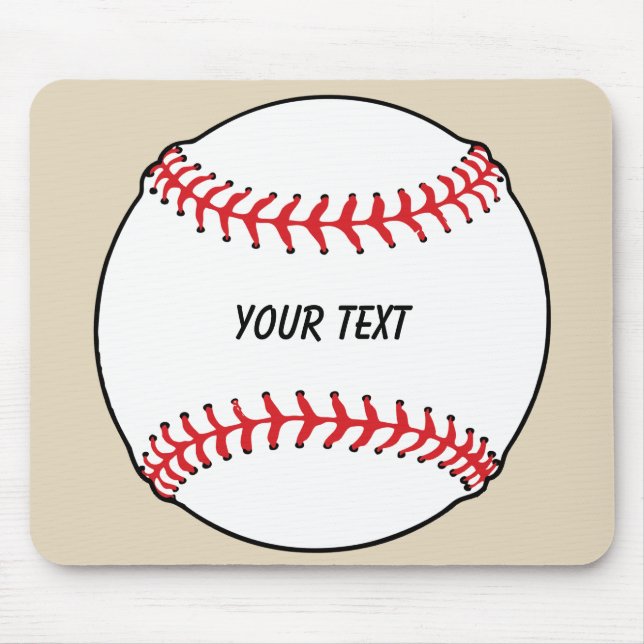 Baseball-Ball mit benutzerdefiniertem Text Mousepad (Vorne)