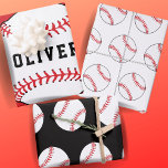 Baseball-Ball-Muster Kids Name Birthday Geschenkpapier Set<br><div class="desc">Baseball Ball Muster Kids nennen Geburtstag Wrapping Paper Sheets. Personalisieren Sie Ihren Namen oder löschen Sie den Text.</div>