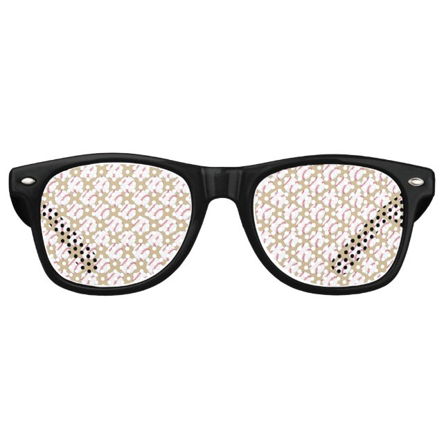 Baseball-Ball-Muster Partybrille (Vorderseite)