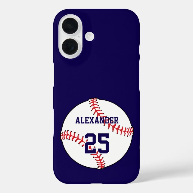 Baseball Ball Name & Nummer Case-Mate iPhone Hülle (Rückseite)