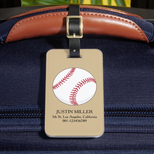 Baseball Ball personalisieren Gepäckanhänger (Vorderseite Insitu 2)