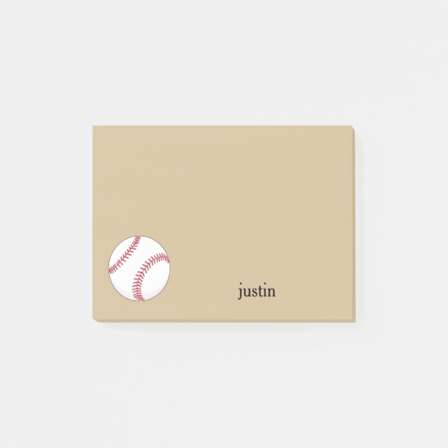 Baseball Ball personalisieren Post-it Klebezettel (Vorderseite)