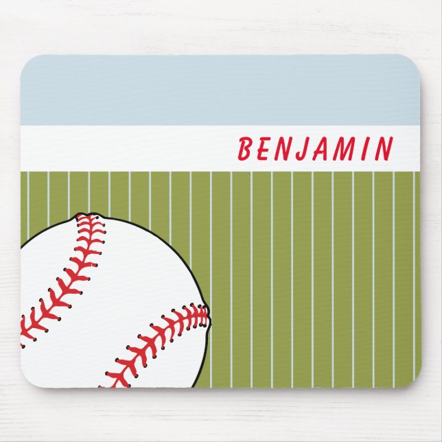 Baseball Ball Personalisiert Mousepad (Vorne)