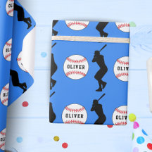 Baseball Ball Player Kids Name Birthday Blue