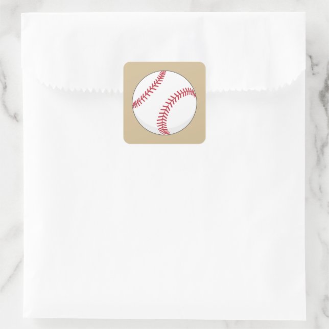 Baseball Ball Quadratischer Aufkleber (Tasche)