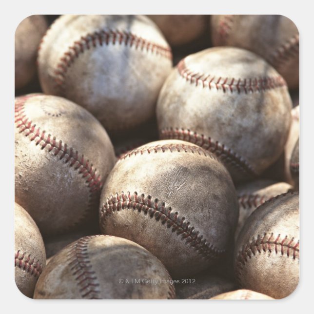 Baseball Ball Quadratischer Aufkleber (Vorderseite)